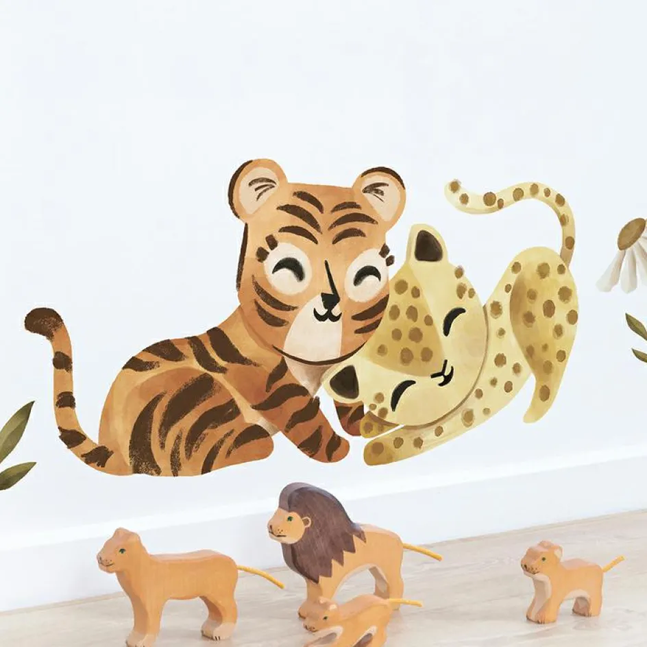 Online Lilipinso Stickers muraux Tigre et léopard (70 x 34 cm)