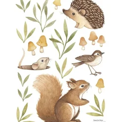 Stickers Oh deer animaux de la forêt (29,7 x 42 cm)|Lilipinso Discount