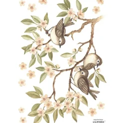 Stickers Oh deer branches et moineaux (29,7 x 42 cm)|Lilipinso Online