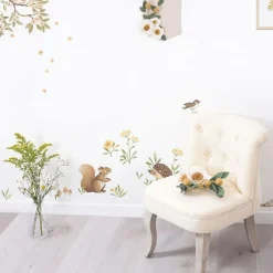 Stickers Oh deer branches et moineaux (29,7 x 42 cm)|Lilipinso Online