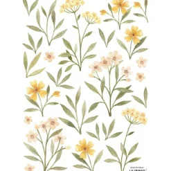 Discount Lilipinso Stickers Oh deer fleurs oranges et jaunes (29,7 x 42 cm)