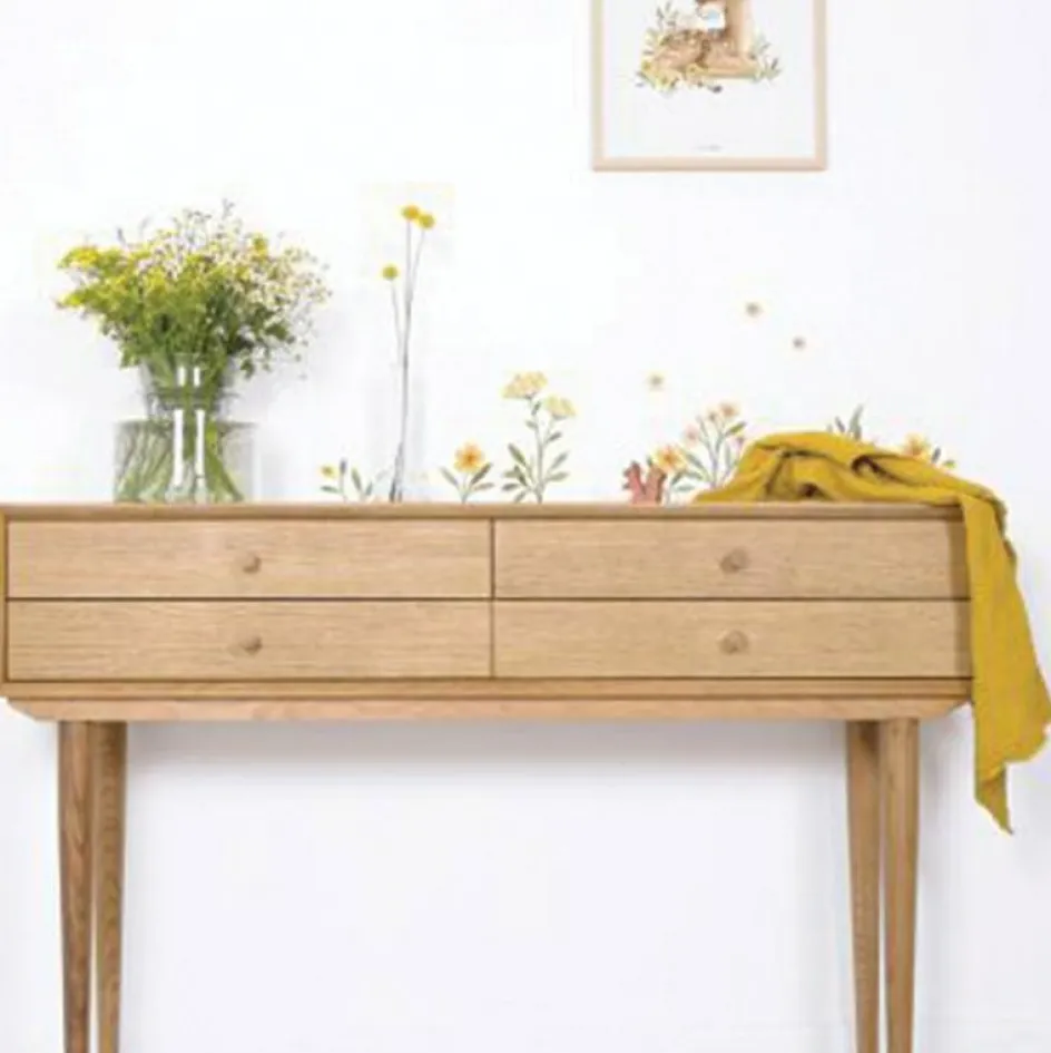 Discount Lilipinso Stickers Oh deer fleurs oranges et jaunes (29,7 x 42 cm)