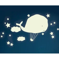 Outlet Mimi'lou Stickers phosphorescent Montgolfière baleine