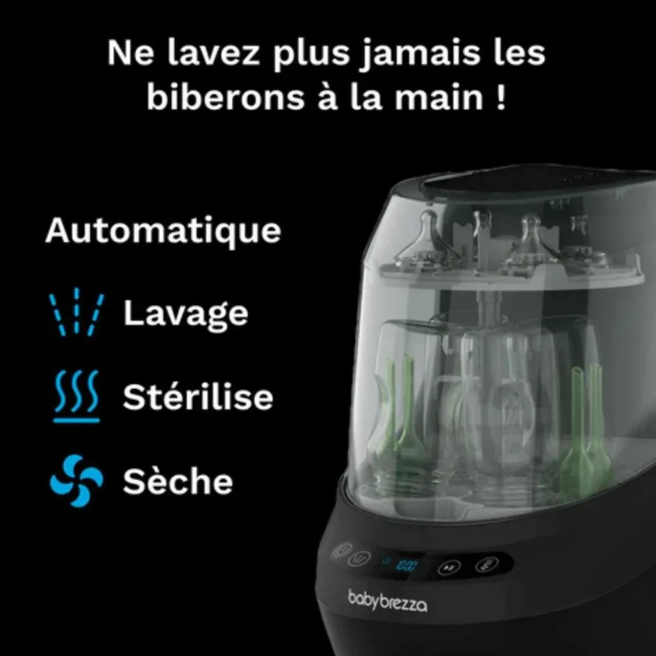 New babybrezza Stérilisateur et sécheur Bottle Washer Pro noir
