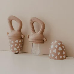 Discount Zakuw Sucette grignoteuse et 4 embouts Fall In Love taupe rose