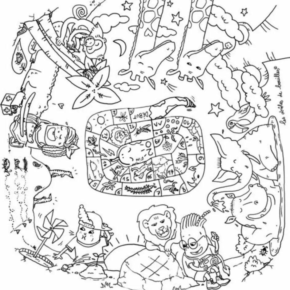 Clearance DBKids Table à colorier Coloritable modèle Savane