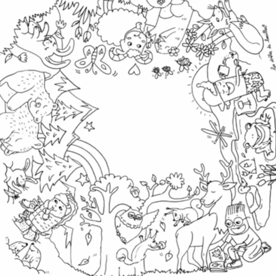 Hot DBKids Table à colorier Coloritable modèle La Forêt