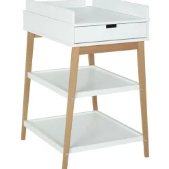 Table à langer Hip avec tiroir Blanc-Naturel|Quax Outlet