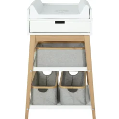 Table à langer Hip avec tiroir Blanc-Naturel|Quax Outlet