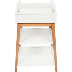Table à langer Hip avec tiroir Blanc-Naturel|Quax Outlet