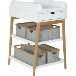 Table à langer Hip avec tiroir Blanc-Naturel|Quax Outlet