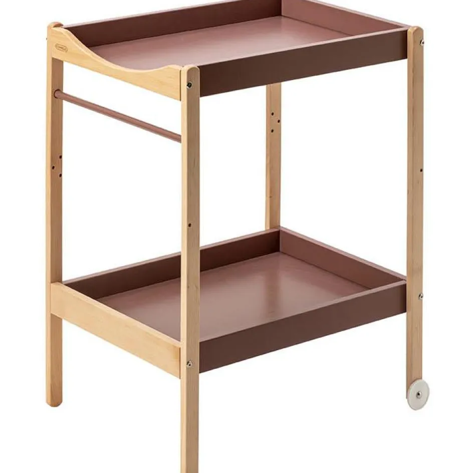 Table à langer Margot en bois hybride vieux rose|Combelle Online