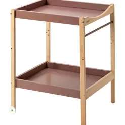 Table à langer Margot en bois hybride vieux rose|Combelle Online