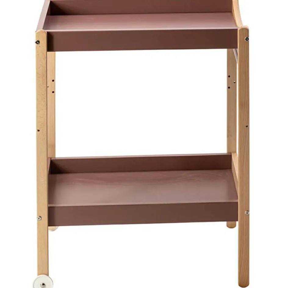 Table à langer Margot en bois hybride vieux rose|Combelle Online