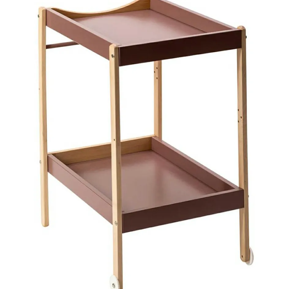 Table à langer Margot en bois hybride vieux rose|Combelle Online