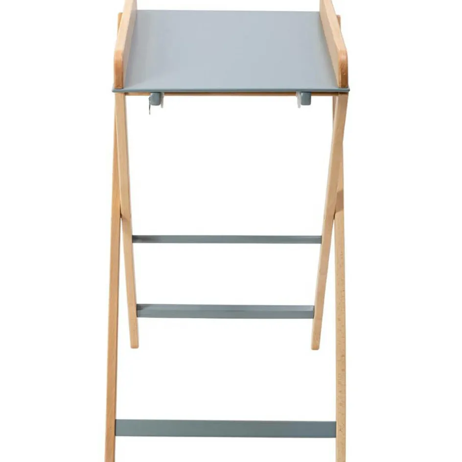 Best Combelle Table à langer pliante Jade bois massif hybride bleu gris