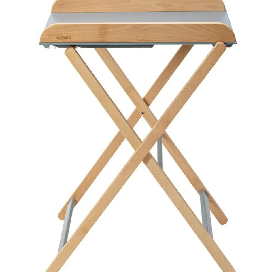 Best Combelle Table à langer pliante Jade bois massif hybride bleu gris