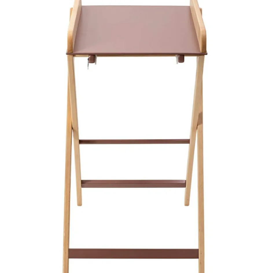 Table à langer pliante Jade bois massif hybride vieux rose|Combelle