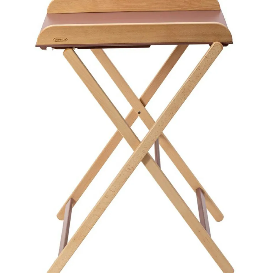 Table à langer pliante Jade bois massif hybride vieux rose|Combelle