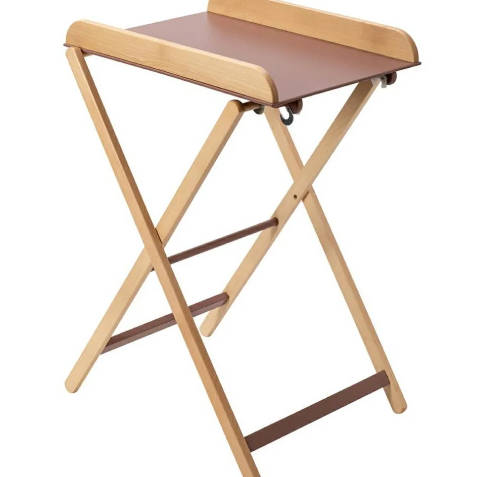 Table à langer pliante Jade bois massif hybride vieux rose|Combelle