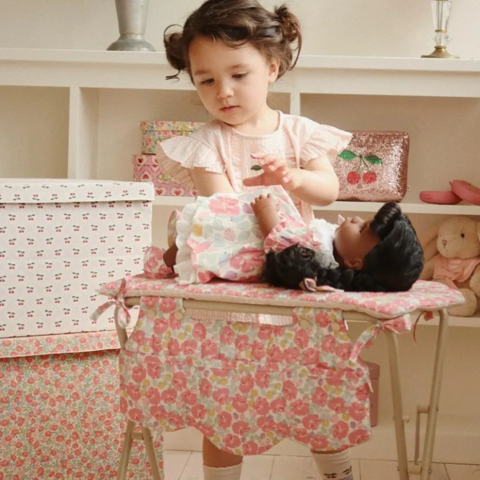 New Konges Slojd Table à langer pour poupée Rose anglaise