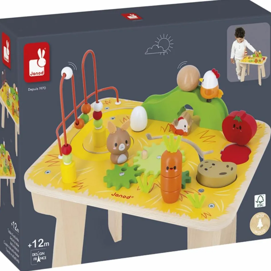 Online Janod Table d'activités en bois Ferme