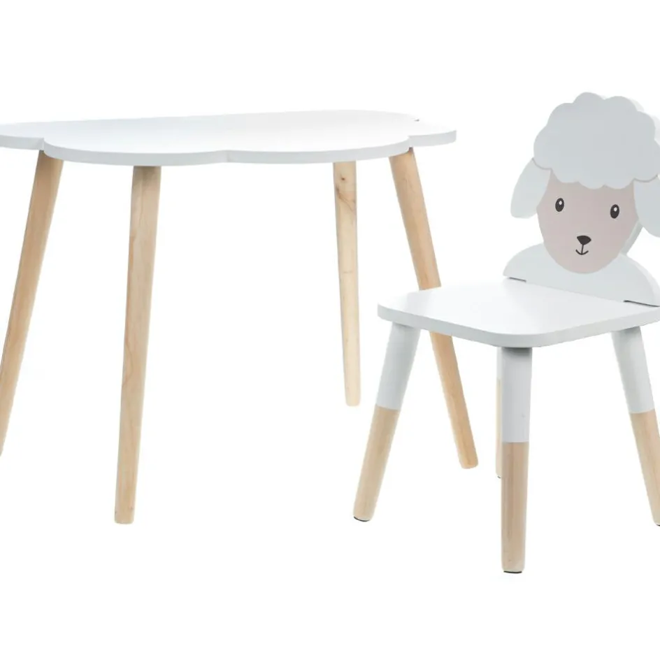 Amadeus Les Petits Table enfant nuage en bois Louison le mouton