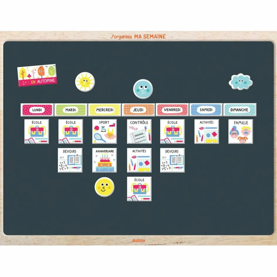 Tableau magnétique J'organise ma semaine|Auzou Editions Discount