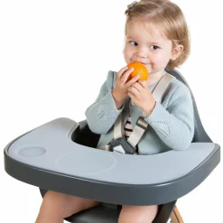 Hot Childhome Tablette de repas amovible + protection pour chaise haute Evolu 2 ou Evolu One.80° gris anthracite