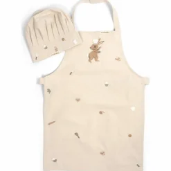 Tablier brodé et toque en coton Wonderful Winter Lièvre|Filibabba Online