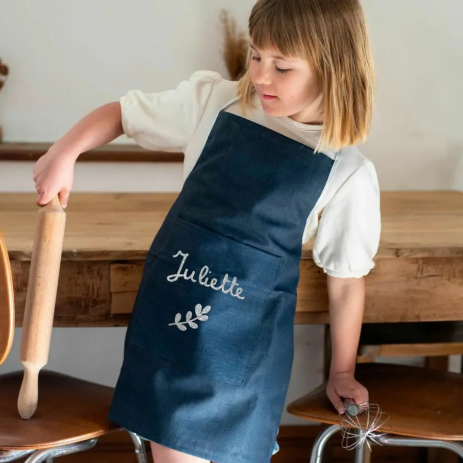 Clearance Les Griottes Tablier enfant Bleu pétrole (personnalisable)