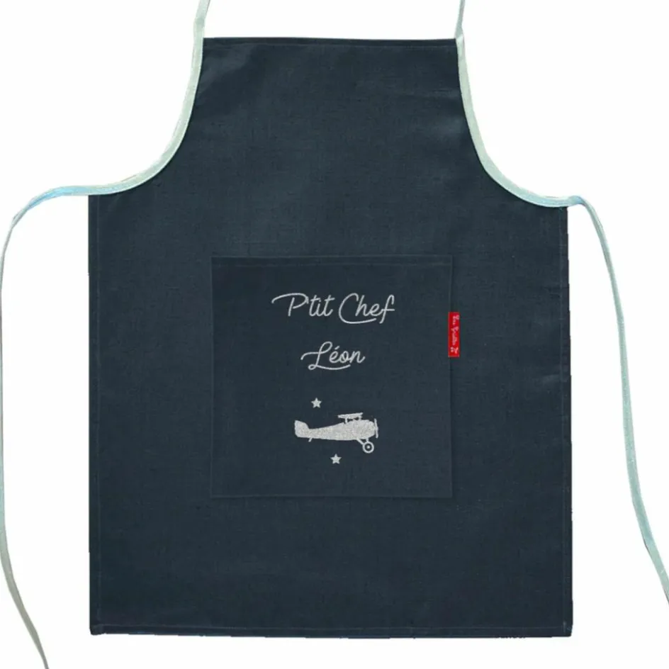 Clearance Les Griottes Tablier enfant Bleu pétrole (personnalisable)