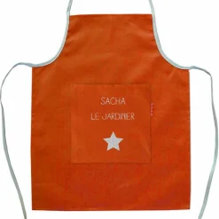 Tablier enfant en lin Terracotta (personnalisable)|Les Griottes Discount