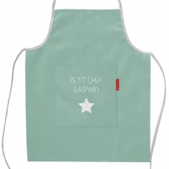 Tablier enfant en lin Vert amande (personnalisable)|Les Griottes Best