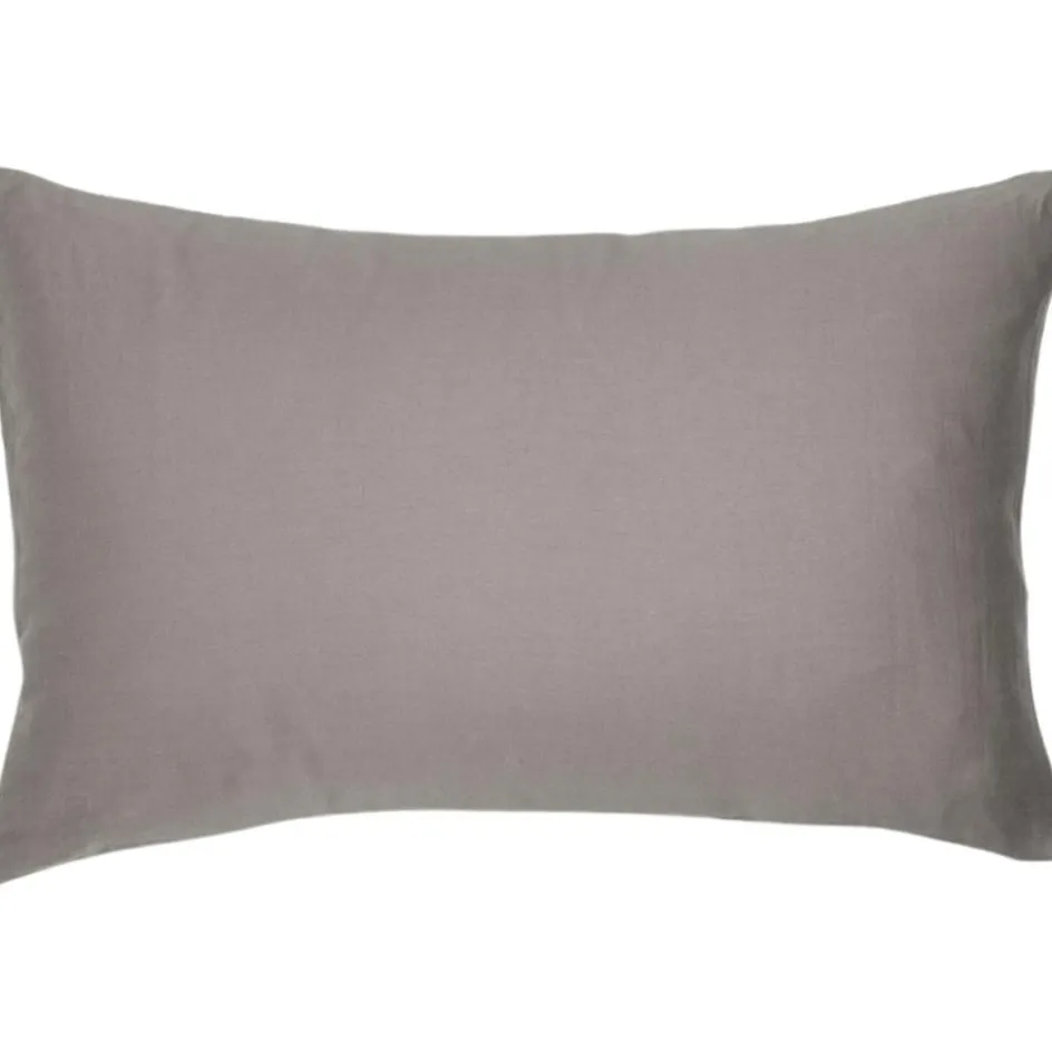 Taie d'oreiller pur coton Gris tourterelle (40 x 60 cm)|Kadolis Best