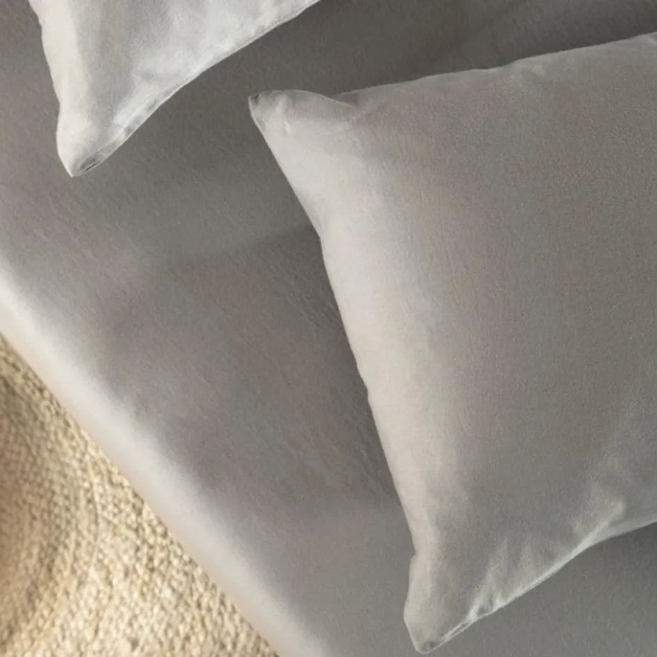 Taie d'oreiller pur coton Gris tourterelle (40 x 60 cm)|Kadolis Best