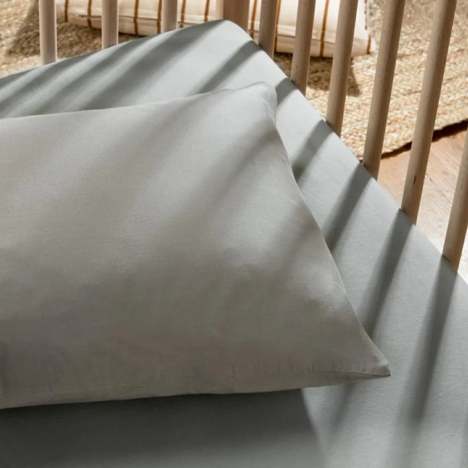 Taie d'oreiller pur coton Gris tourterelle (40 x 60 cm)|Kadolis Best