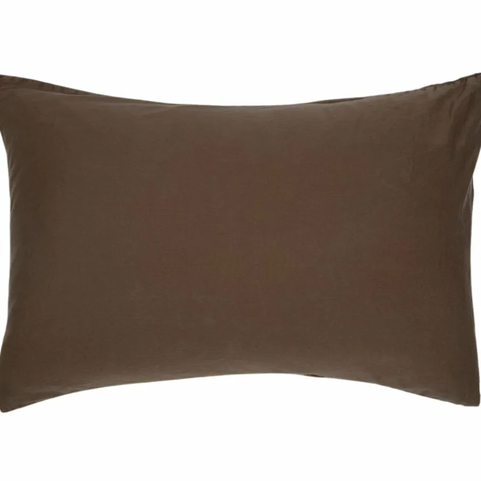 Taie d'oreiller Satin Brun (40 x 60 cm)|Kadolis Discount