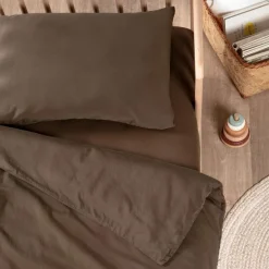 Taie d'oreiller Satin Brun (40 x 60 cm)|Kadolis Discount