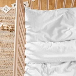 Taie d'oreiller satin de coton bio Blanc craie (40 x 60 cm)|Kadolis Clearance