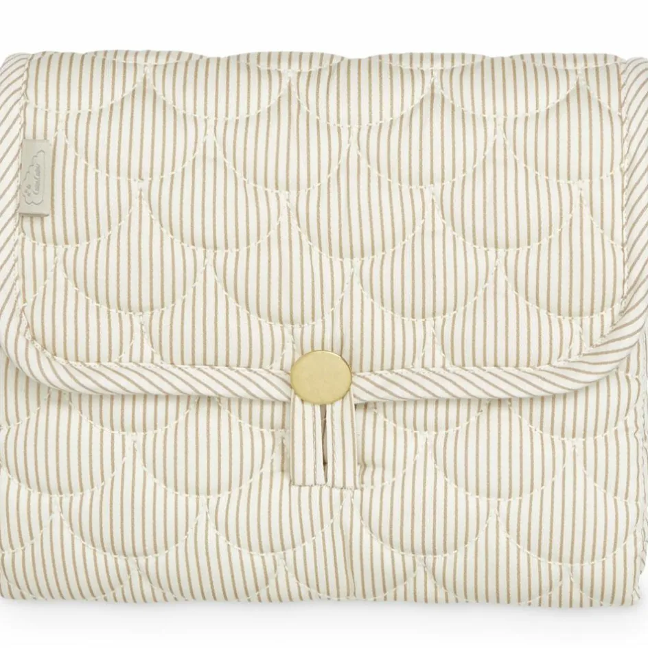 Hot Cam Cam Copenhagen Tapis à langer de voyage matelassé Classic Stripes Camel