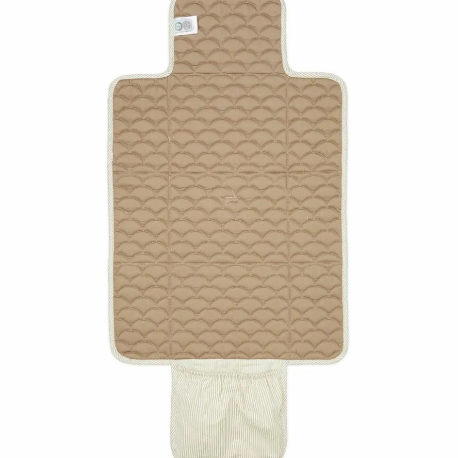 Hot Cam Cam Copenhagen Tapis à langer de voyage matelassé Classic Stripes Camel