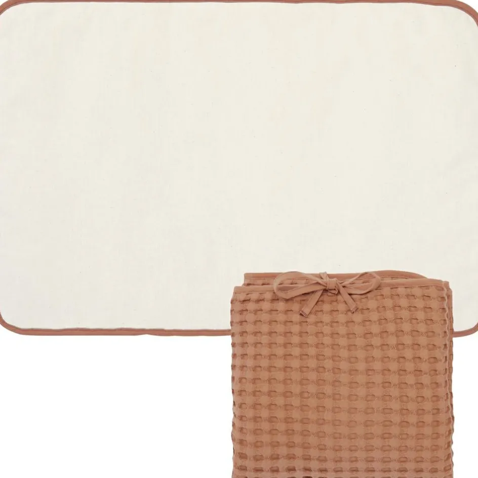 Tapis à langer en coton gaufré Cassonade|BB & Co