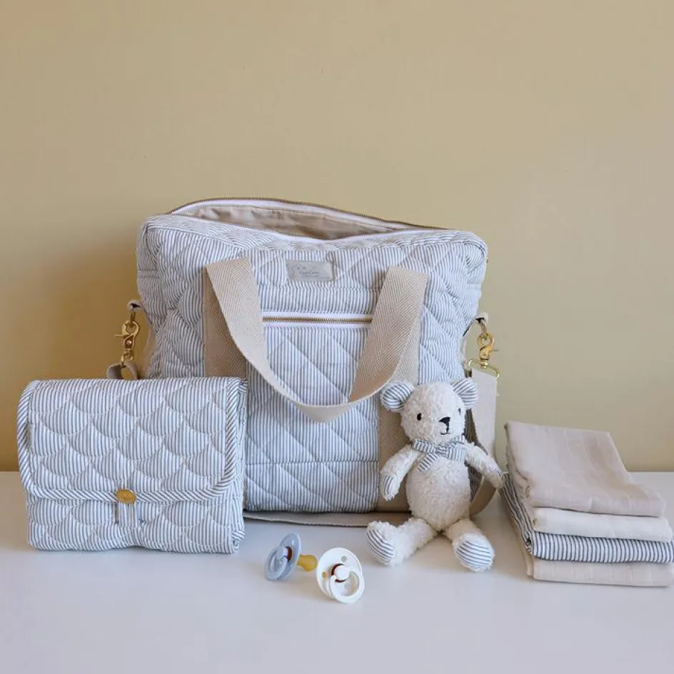 Clearance Cam Cam Copenhagen Tapis à langer nomade Classic Stripes Blue