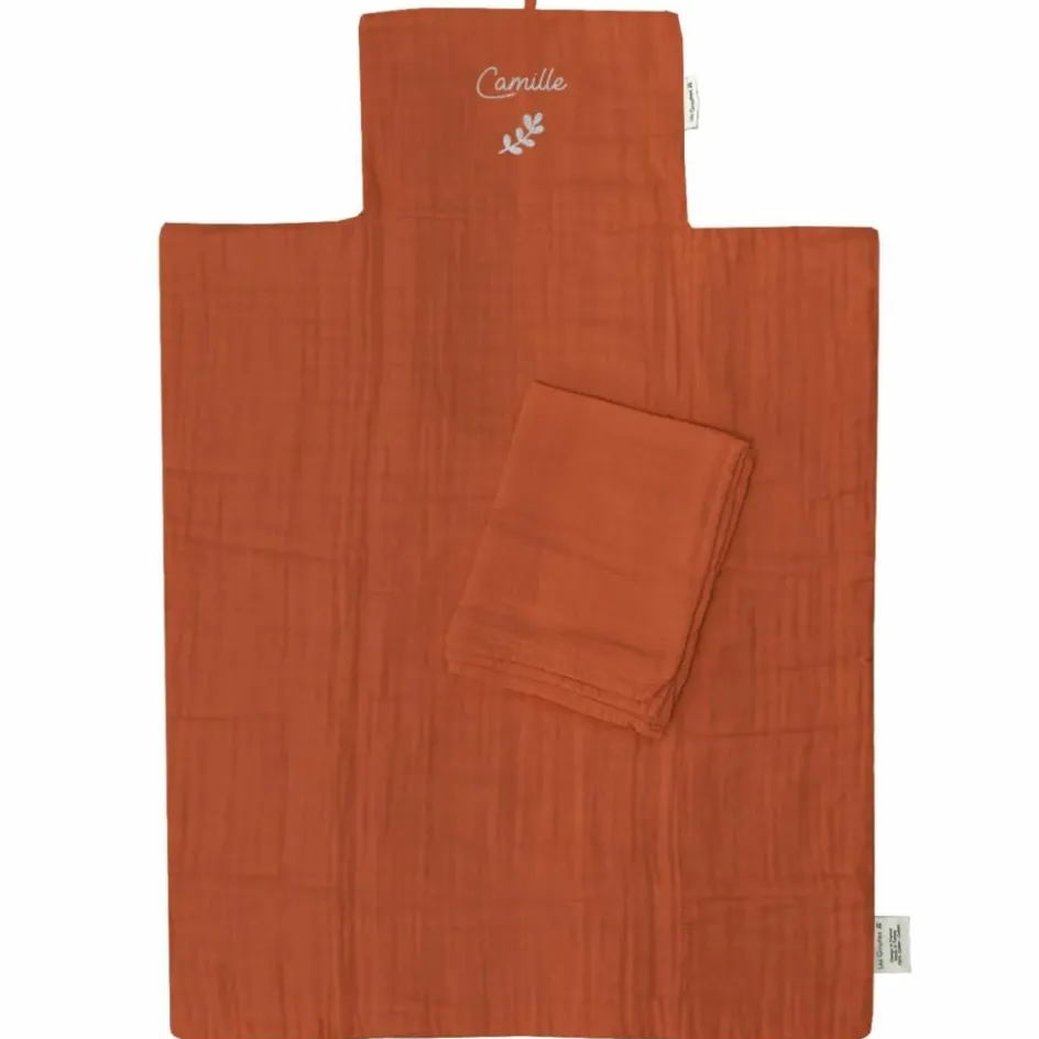 Les Griottes Tapis à langer nomade Terracotta (personnalisable)