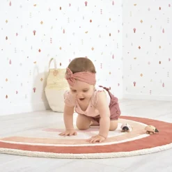 Tapis coton Paradisio arc en ciel orange et rose (120 x 70 cm)|Lilipinso Sale