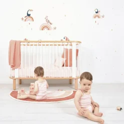 Tapis coton Paradisio arc en ciel orange et rose (120 x 70 cm)|Lilipinso Sale