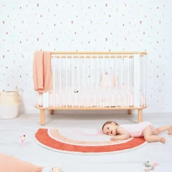 Tapis coton Paradisio arc en ciel orange et rose (120 x 70 cm)|Lilipinso Sale