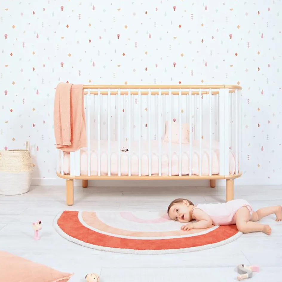 Tapis coton Paradisio arc en ciel orange et rose (120 x 70 cm)|Lilipinso Sale