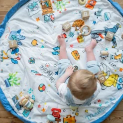 Tapis de jeu 2 en 1 Noomad Organic Soft Puce et Pilou Moulin Roty|Play&Go Outlet